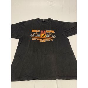 VTG Lightning Clothing T-Shirt Black Bike Week Daytona Beach, FL 2004 L Men A59